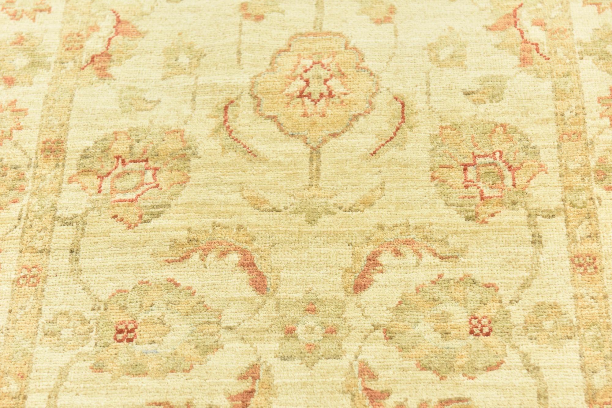 2' 6 x 6' 7 Hand Knotted Peshawar Ziegler Runner Rug