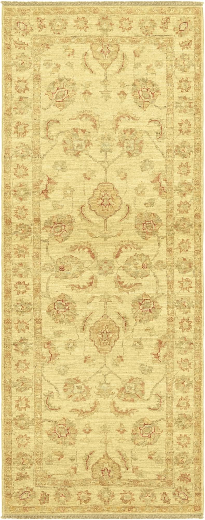 2' 6 x 6' 7 Hand Knotted Peshawar Ziegler Runner Rug