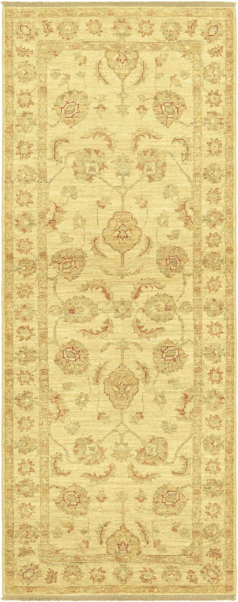 2' 6 x 6' 7 Hand Knotted Peshawar Ziegler Runner Rug