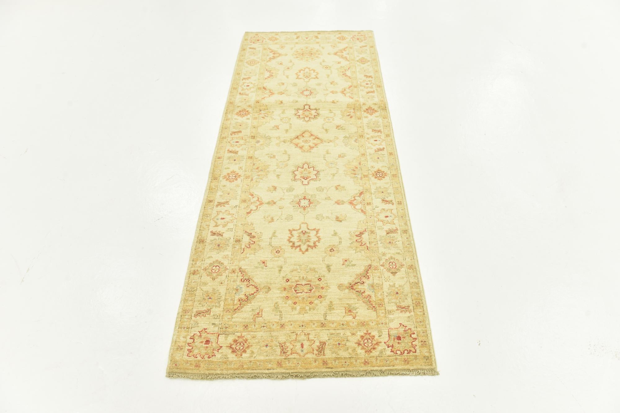 2' 6 x 6' 5 Hand Knotted Peshawar Ziegler Runner Rug