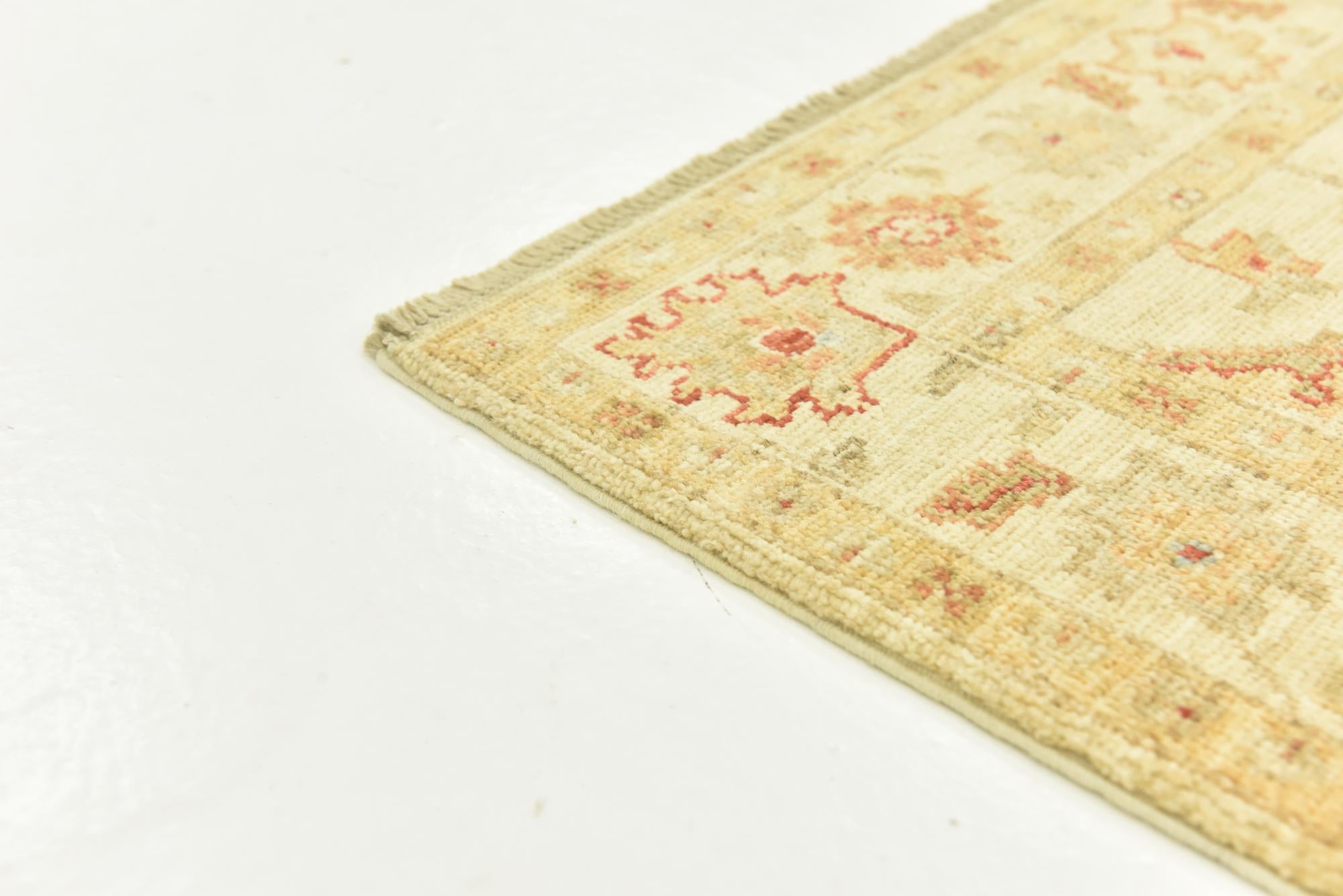 2' 6 x 6' 5 Hand Knotted Peshawar Ziegler Runner Rug