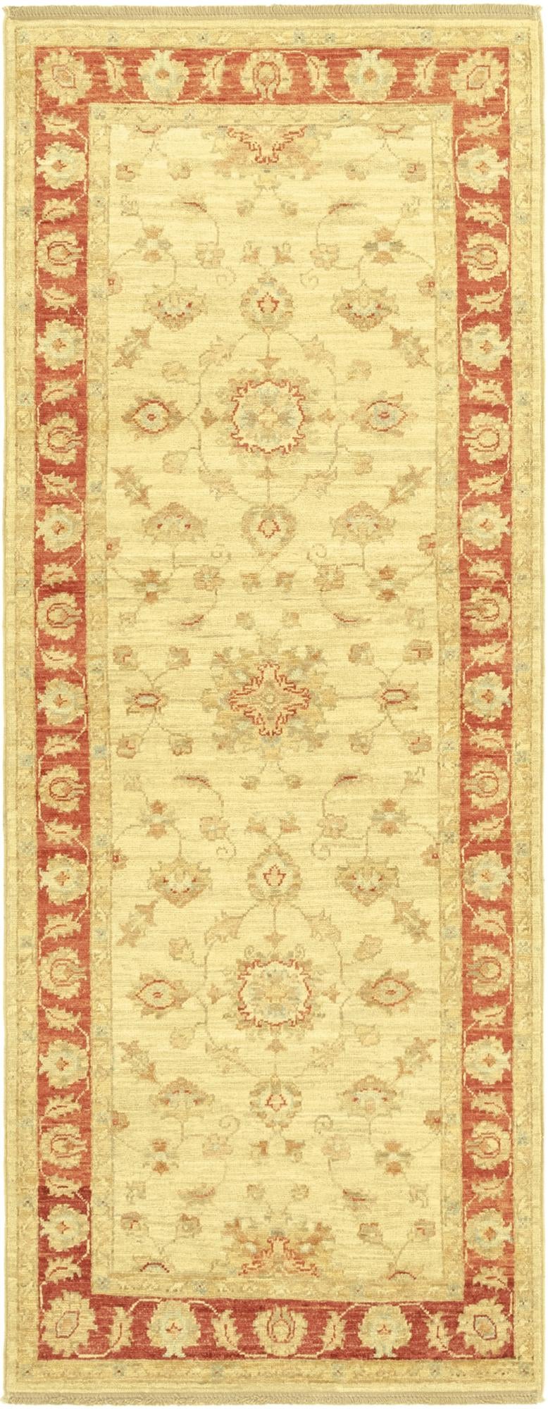 2' 6 x 6' 7 Hand Knotted Peshawar Ziegler Runner Rug