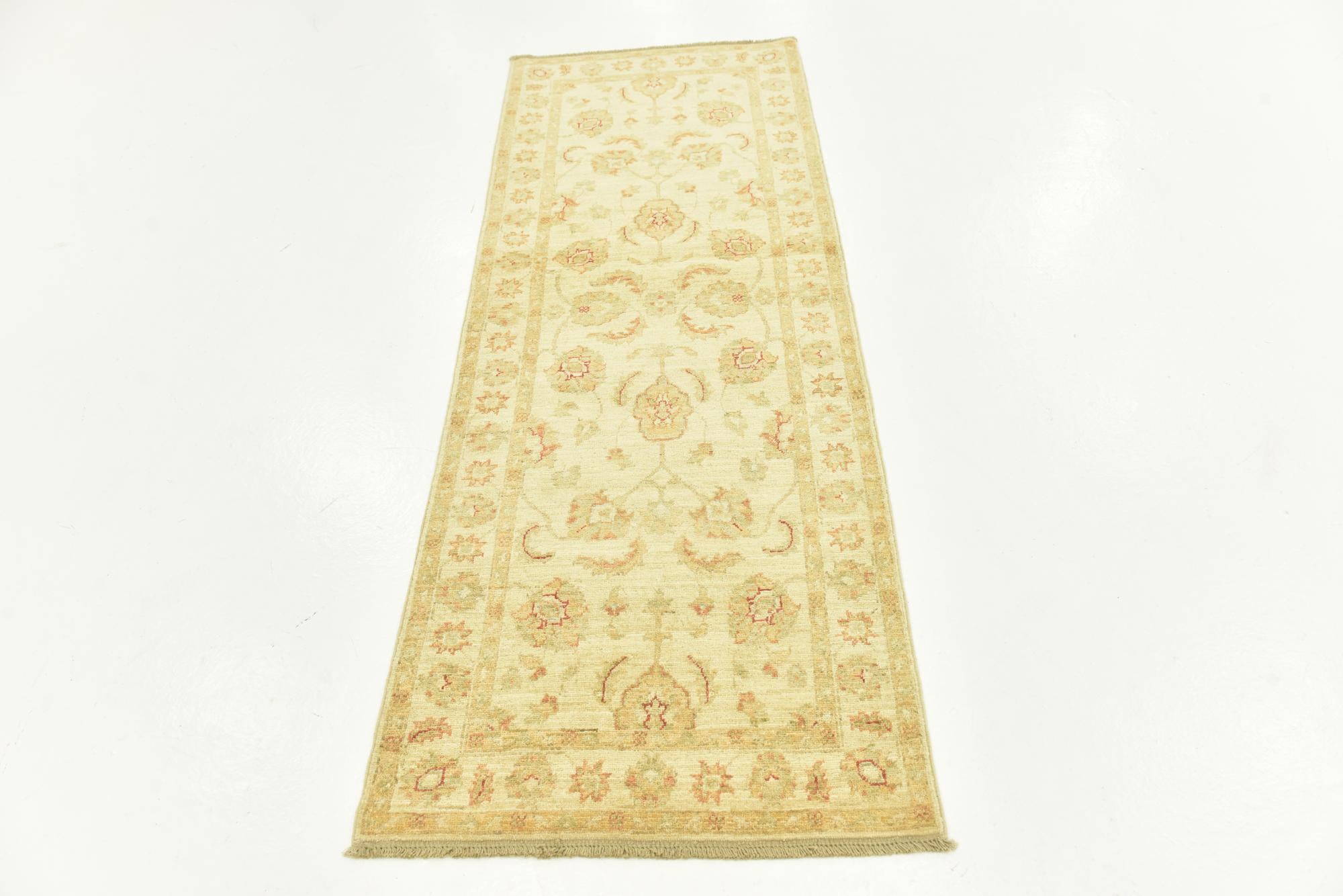 2' 6 x 6' 8 Hand Knotted Peshawar Ziegler Runner Rug