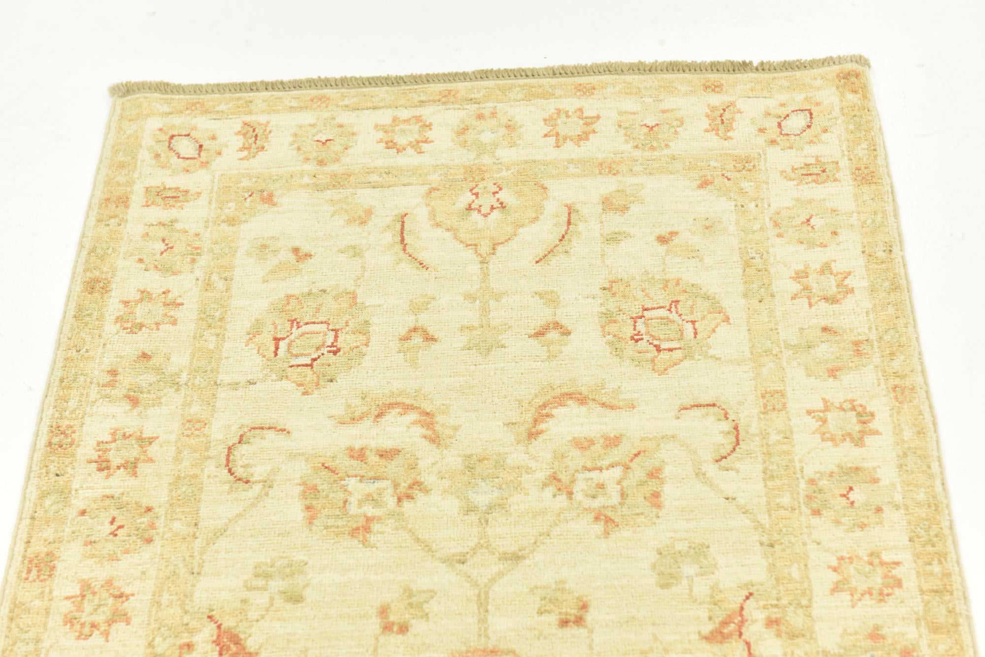 2' 6 x 6' 8 Hand Knotted Peshawar Ziegler Runner Rug