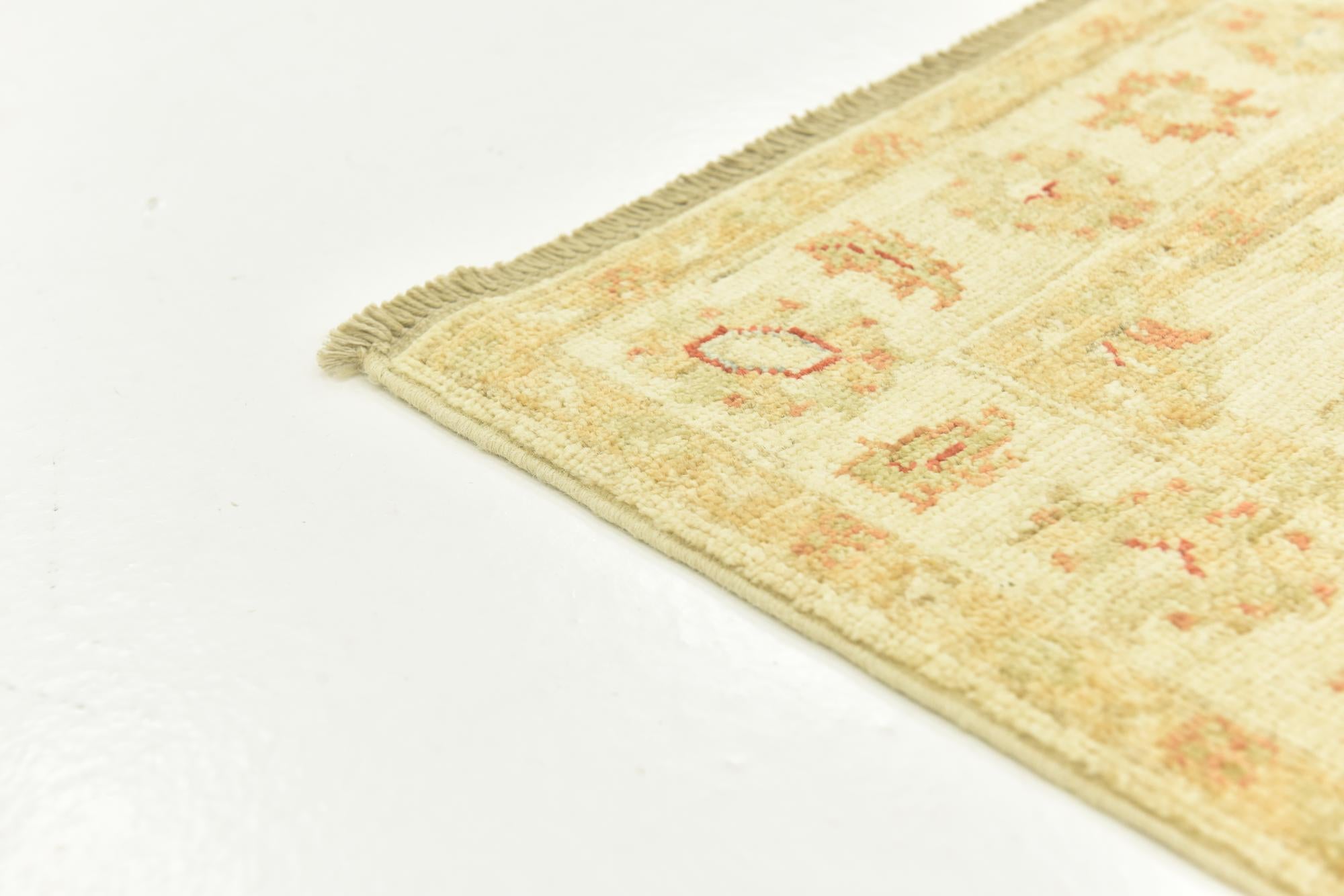 2' 6 x 6' 8 Hand Knotted Peshawar Ziegler Runner Rug