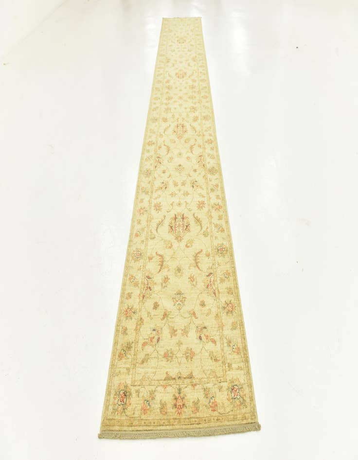 Detail image of 2' 8 x 16'  Hand Knotted Peshawar Ziegler Runner Rug