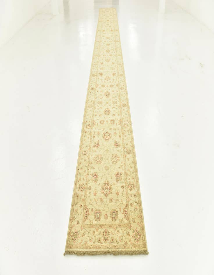 Detail image of 2' 8 x 22' 6 Hand Knotted Peshawar Ziegler Runner Rug