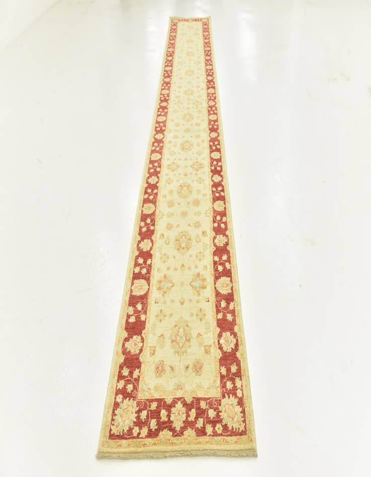Detail image of 2' 7 x 16' 1 Hand Knotted Peshawar Ziegler Runner Rug