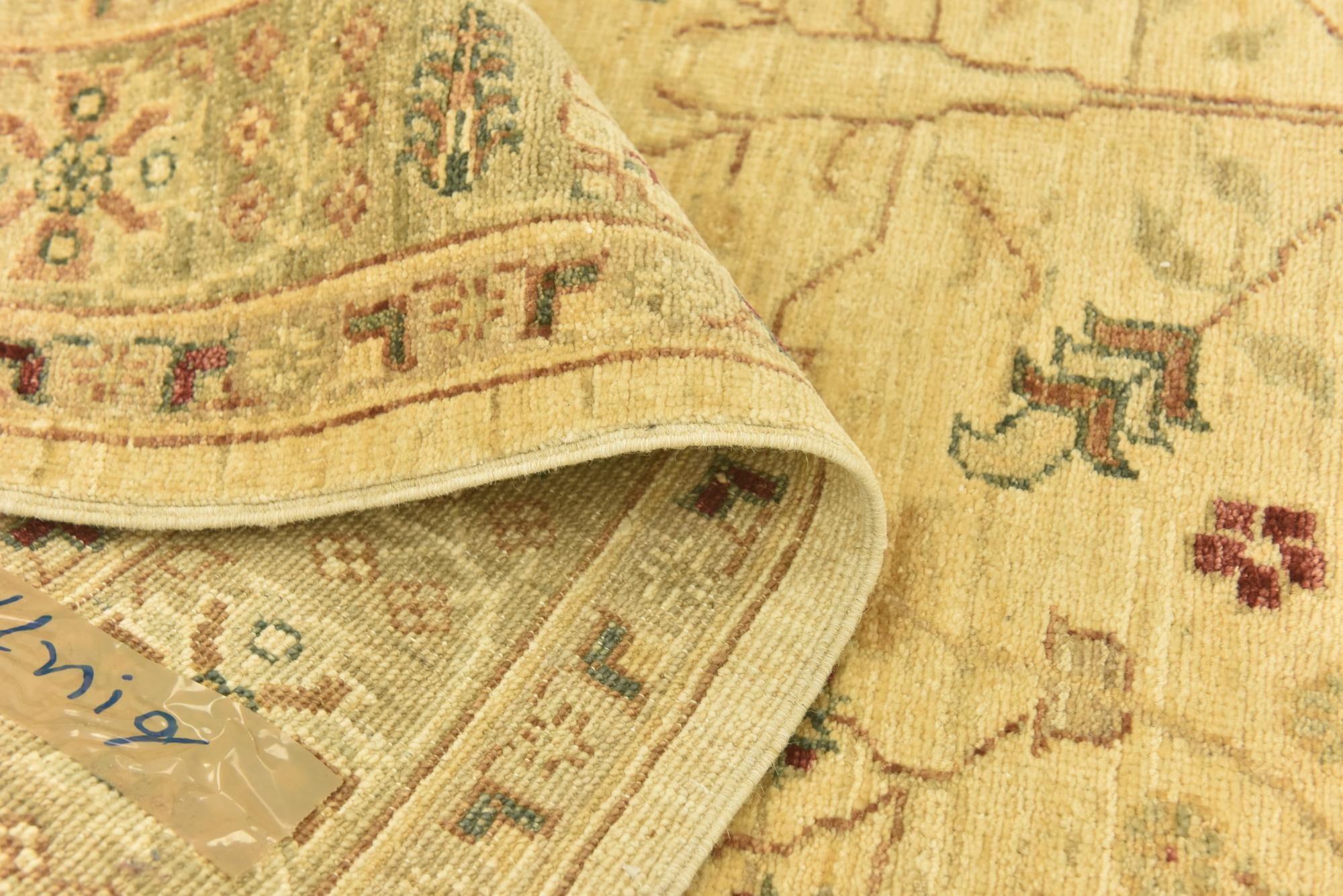 4' 4 x 17' 5 Hand Knotted Peshawar Ziegler Runner Rug