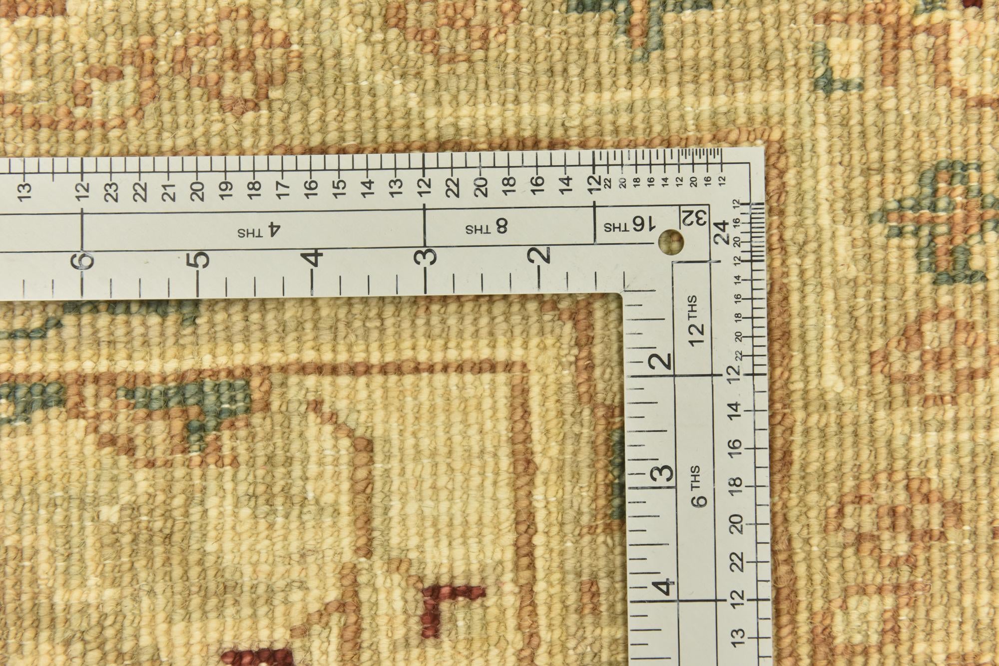 4' 4 x 17' 5 Hand Knotted Peshawar Ziegler Runner Rug