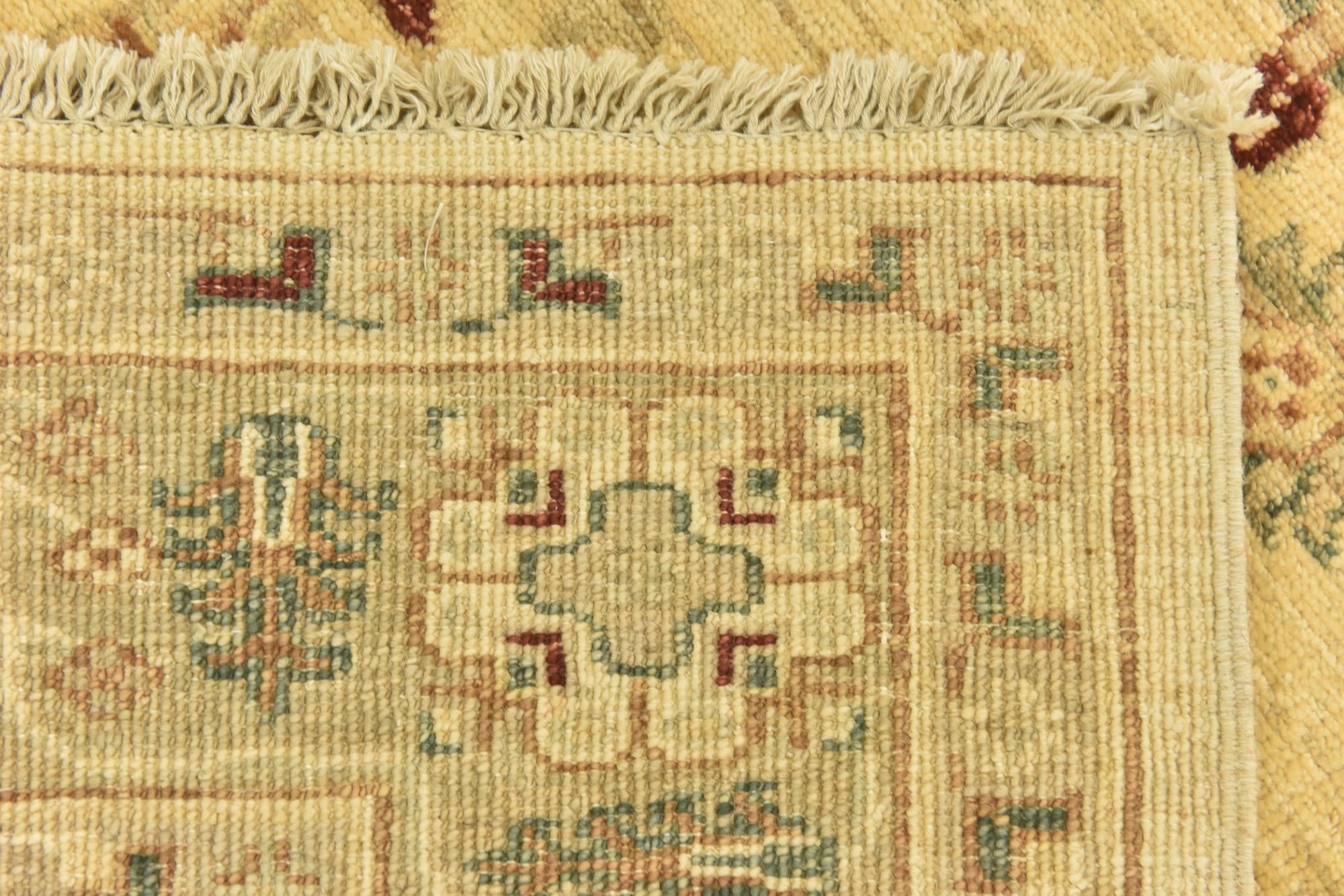 4' 4 x 17' 5 Hand Knotted Peshawar Ziegler Runner Rug