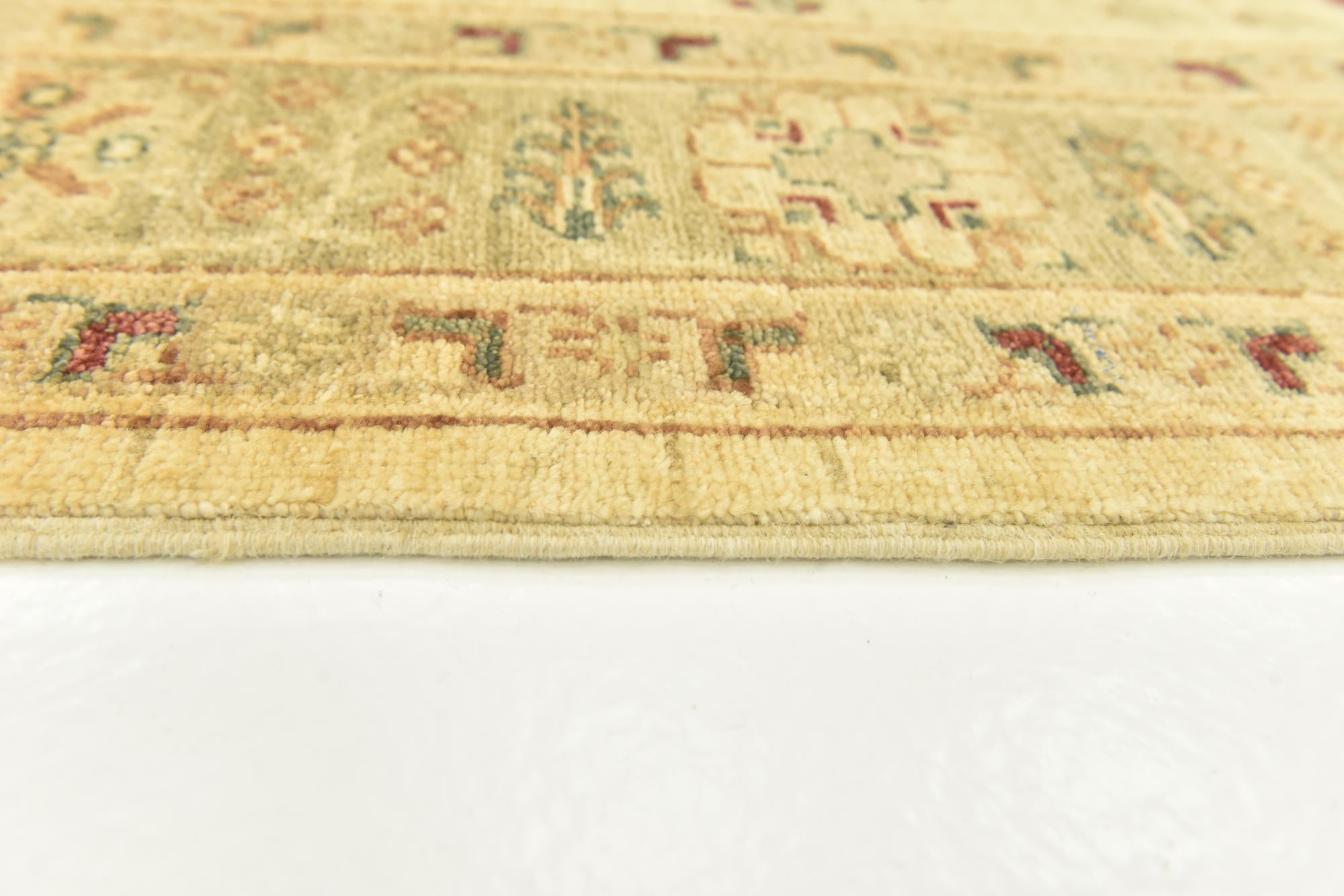 4' 4 x 17' 5 Hand Knotted Peshawar Ziegler Runner Rug