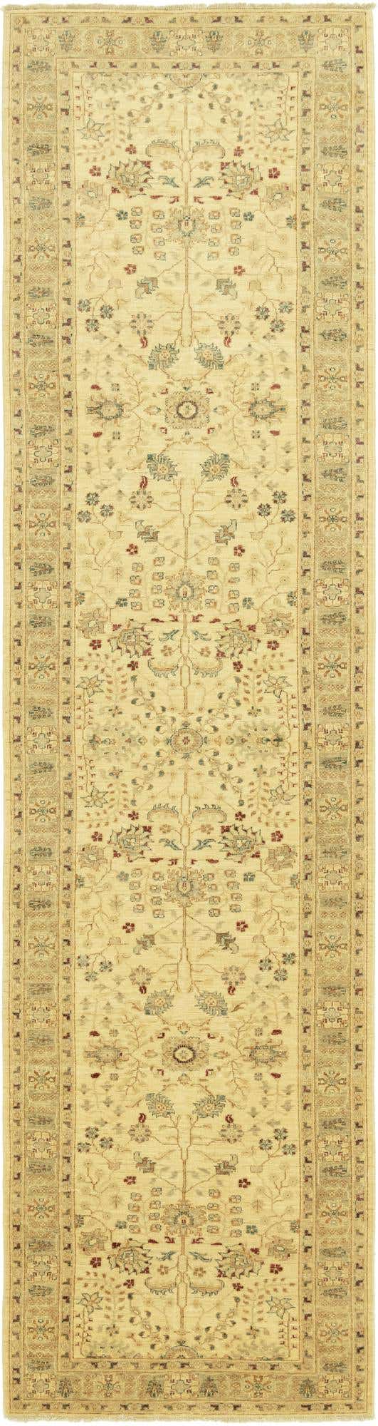 4' 4 x 17' 5 Hand Knotted Peshawar Ziegler Runner Rug