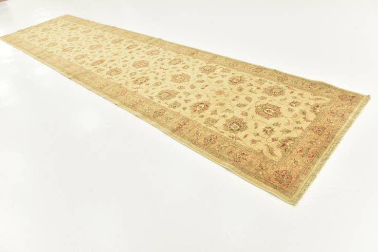Detail image of 4' x 16' 2 Hand Knotted Peshawar Ziegler Runner Rug