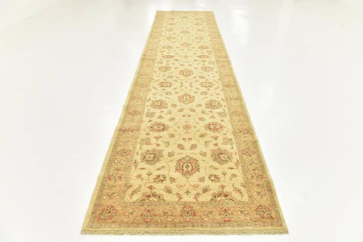 Detail image of 4' x 16' 2 Hand Knotted Peshawar Ziegler Runner Rug