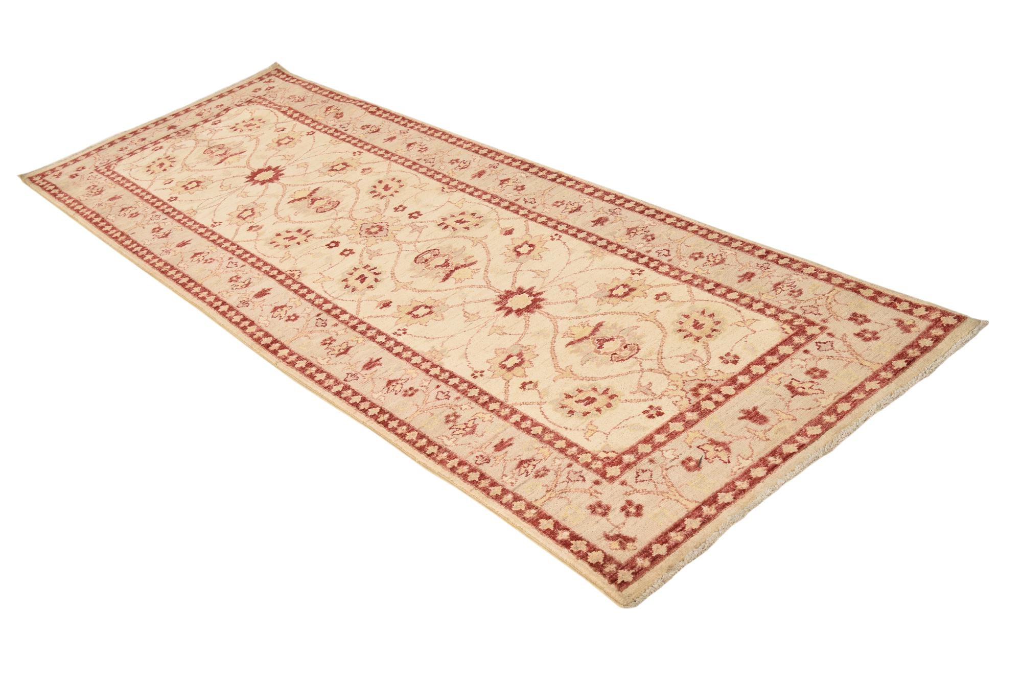 2' 11 x 8' 1 Hand Knotted Peshawar Ziegler Runner Rug