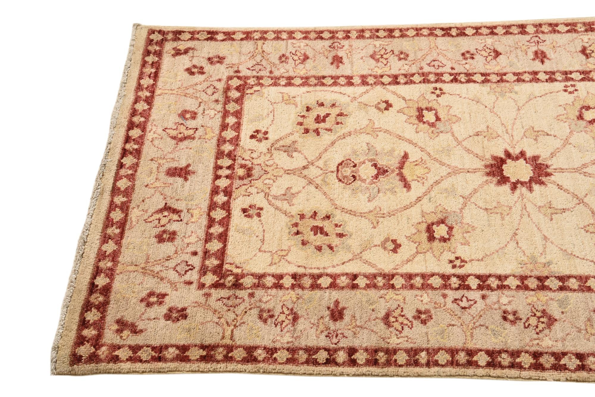 2' 11 x 8' 1 Hand Knotted Peshawar Ziegler Runner Rug
