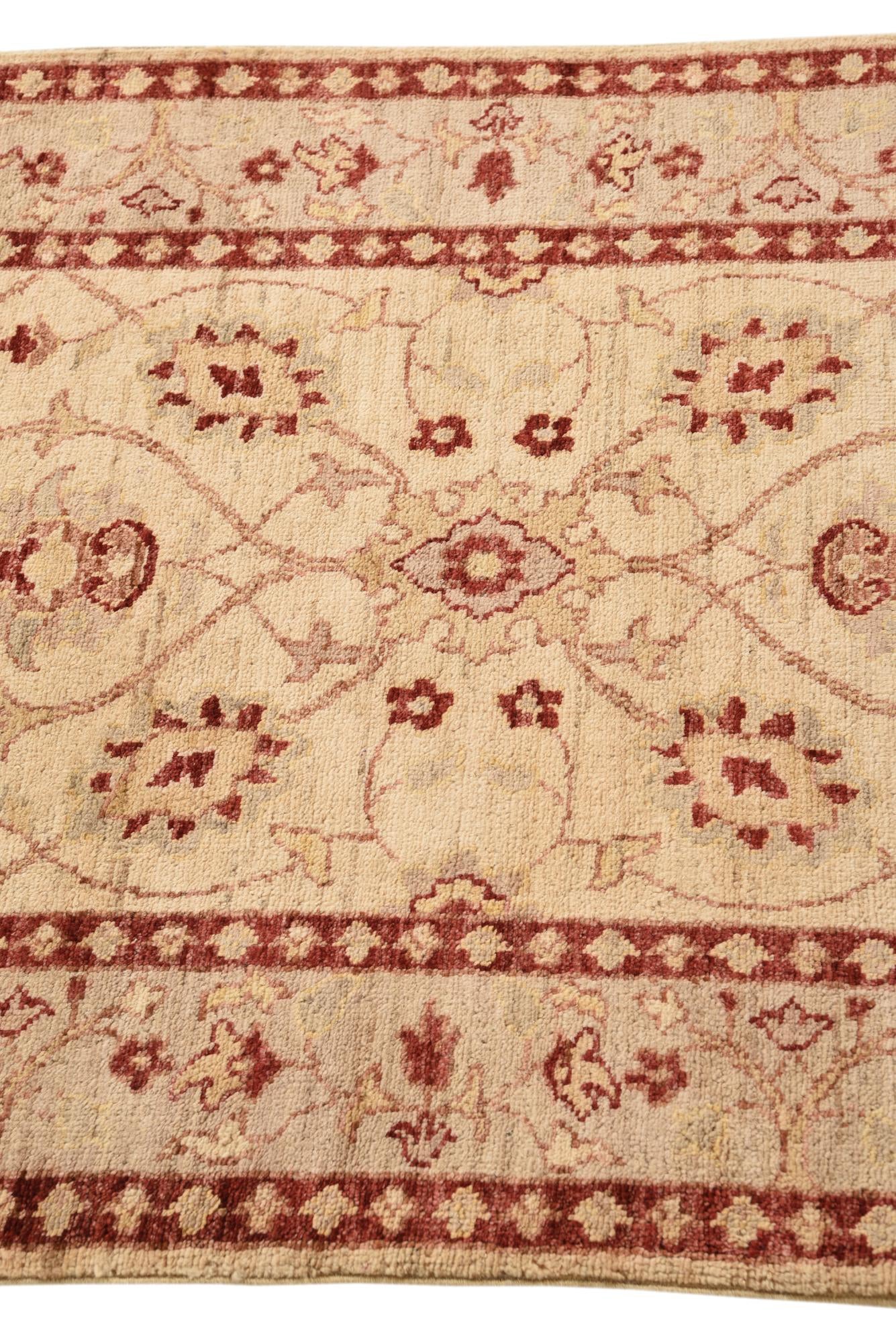 2' 11 x 8' 1 Hand Knotted Peshawar Ziegler Runner Rug