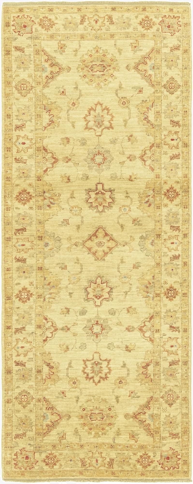 2' 6 x 6' 5  Hand Knotted Peshawar Ziegler Runner Rug