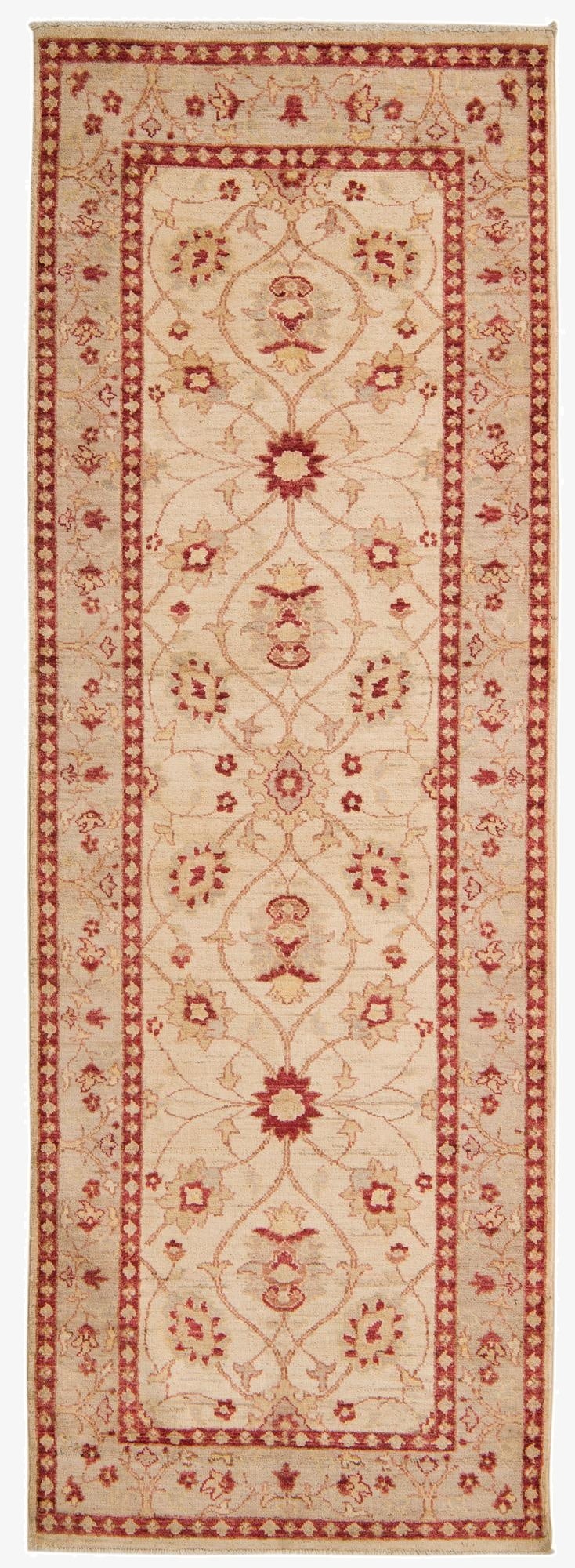 2' 11 x 8' 1  Hand Knotted Peshawar Ziegler Runner Rug