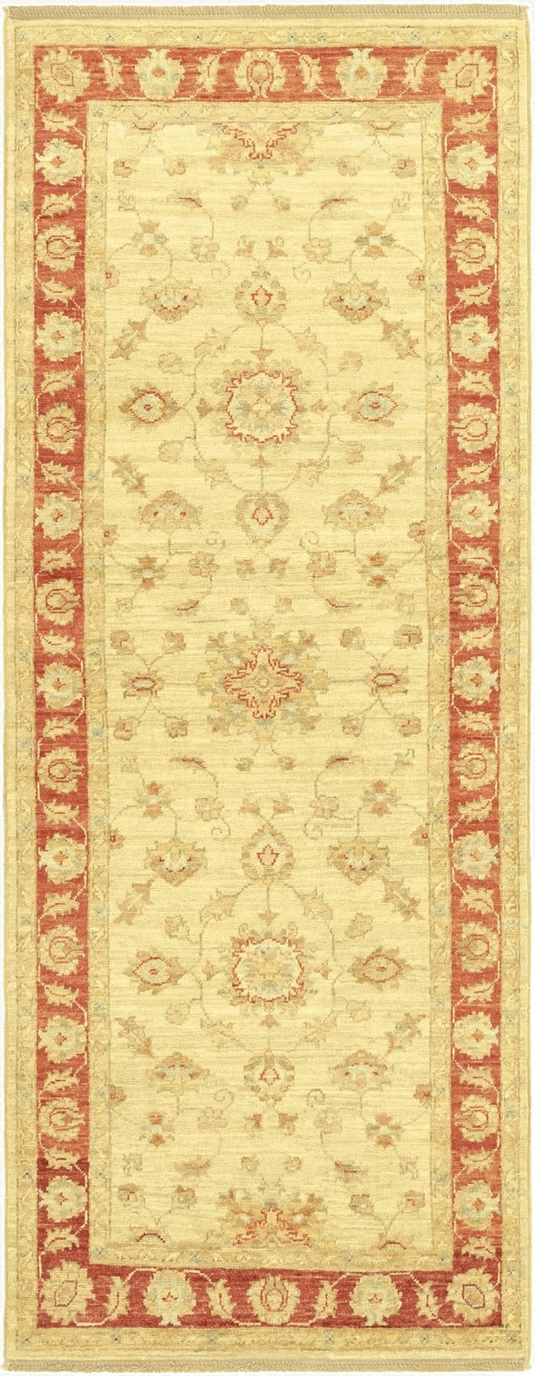 2' 6 x 6' 7  Hand Knotted Peshawar Ziegler Runner Rug