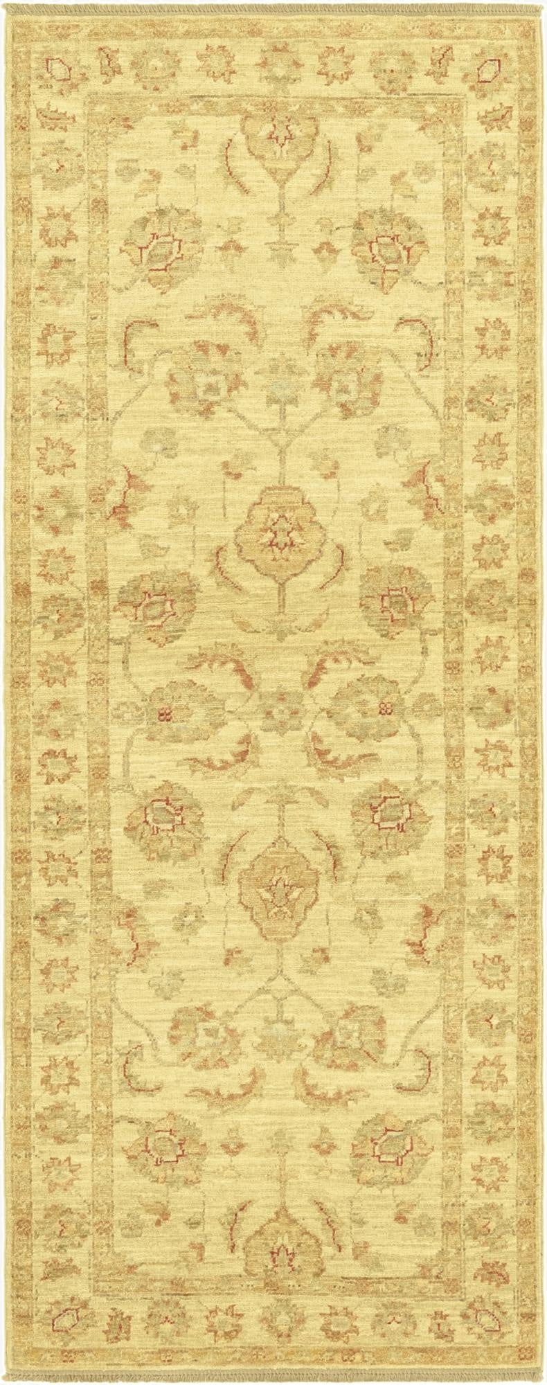 2' 6 x 6' 7  Hand Knotted Peshawar Ziegler Runner Rug