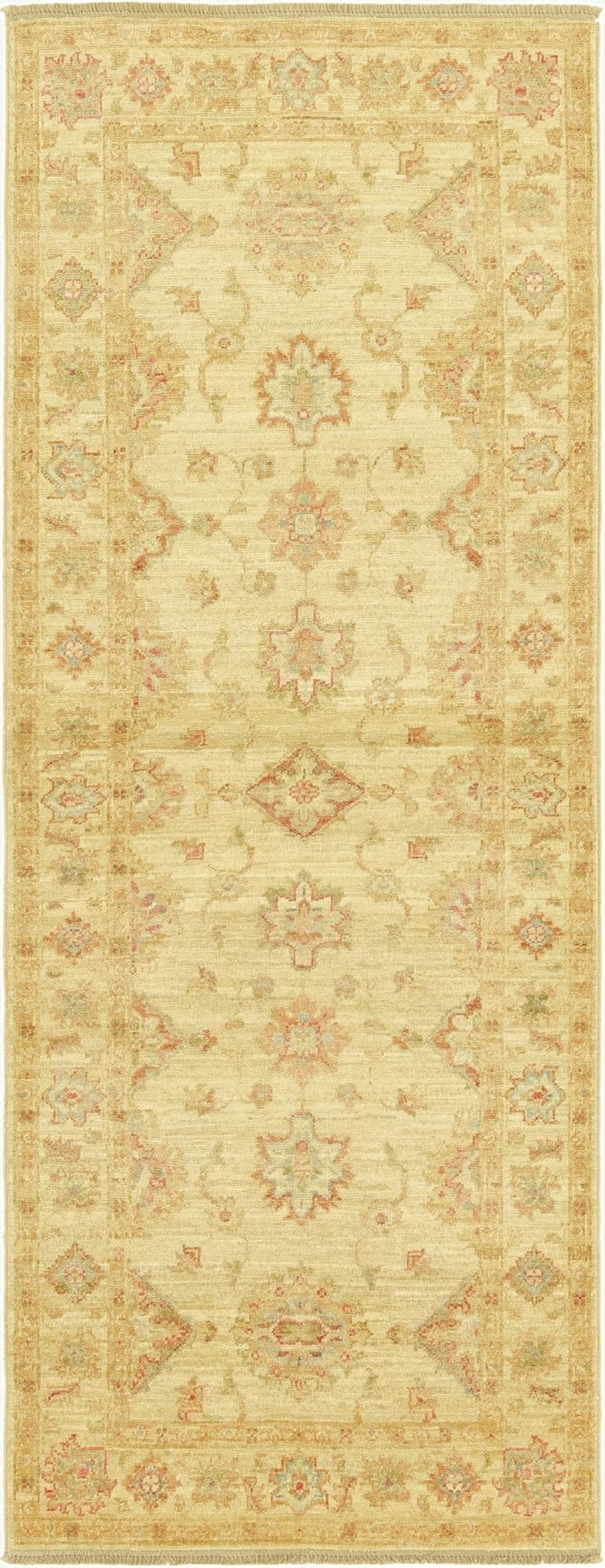 2' 6 x 6' 9  Hand Knotted Peshawar Ziegler Runner Rug