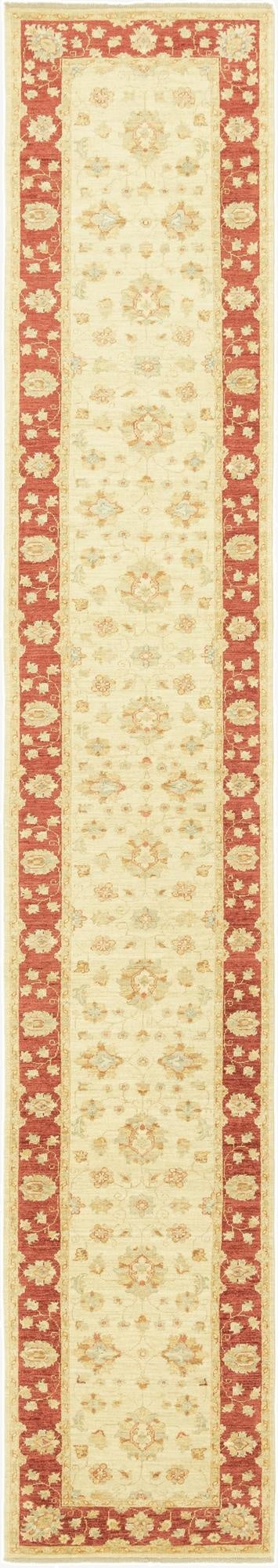 2' 7 x 16' 1  Hand Knotted Peshawar Ziegler Runner Rug