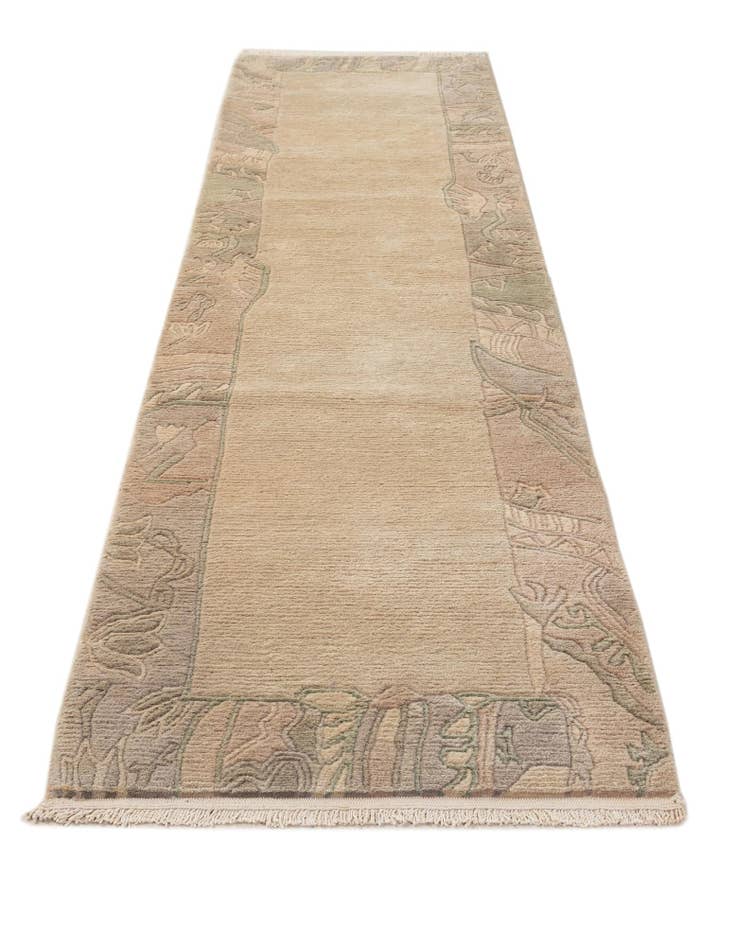 Detail image of 2' 7 x 11'  Hand Knotted Tibet Wool Runner Rug