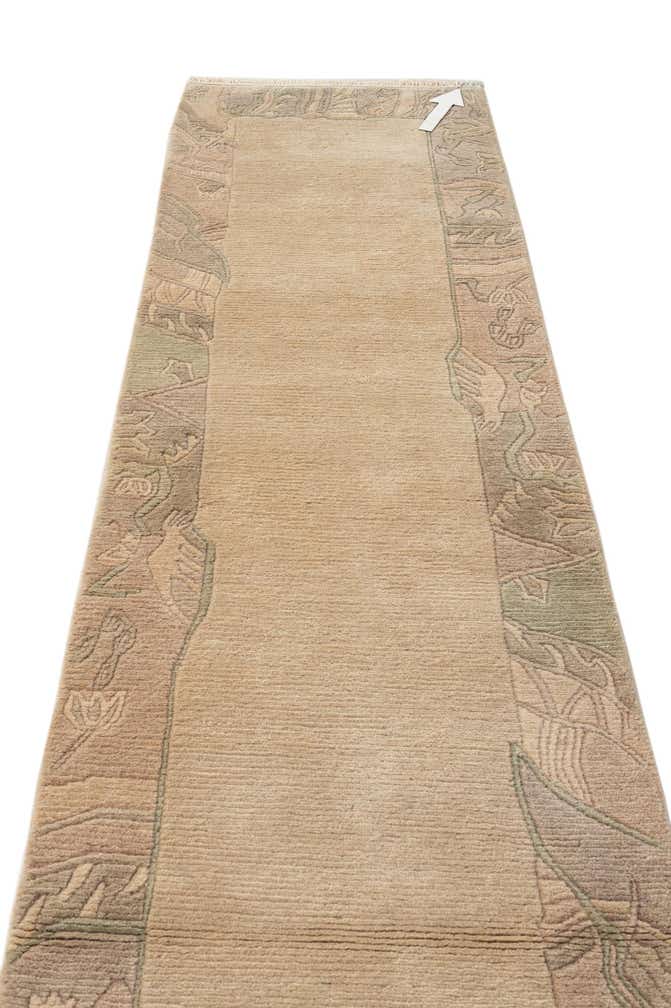 2' 7 x 11' Hand Knotted Tibet Wool Runner Rug