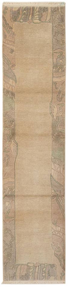 Detail image of 2' 7 x 11' Hand Knotted Tibet Wool Runner Rug