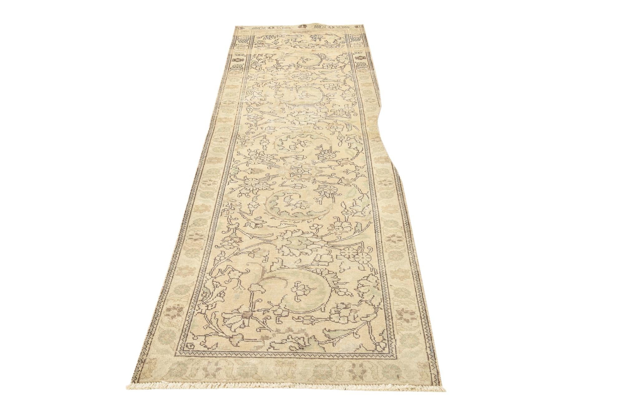 2' 7 x 9' Hand Knotted Ultra Vintage Persian Wool Runner Rug
