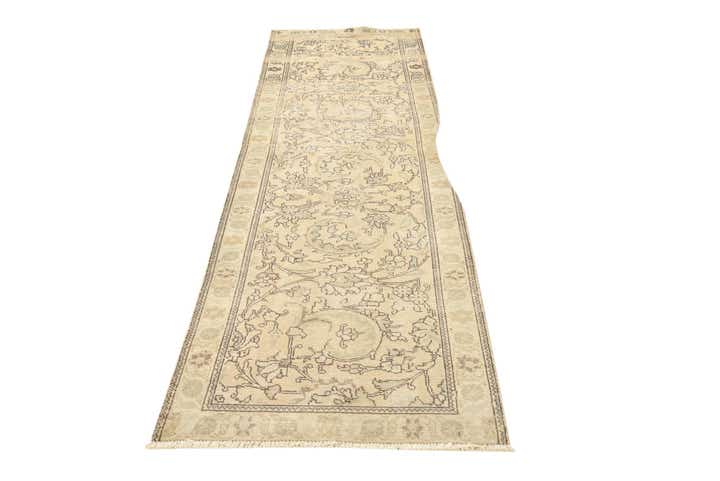 2' 7 x 9' Hand Knotted Ultra Vintage Persian Wool Runner Rug