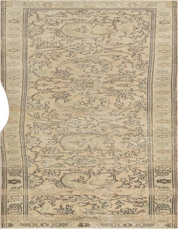 Detail image of 2' 7 x 9' Hand Knotted Ultra Vintage Persian Wool Runner Rug