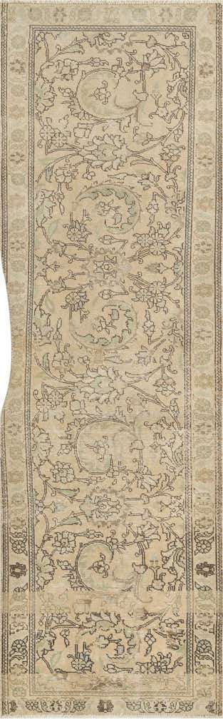 2' 7 x 9' Hand Knotted Ultra Vintage Persian Wool Runner Rug