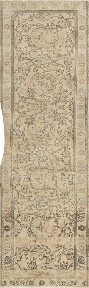 Detail image of 2' 7 x 9' Hand Knotted Ultra Vintage Persian Wool Runner Rug