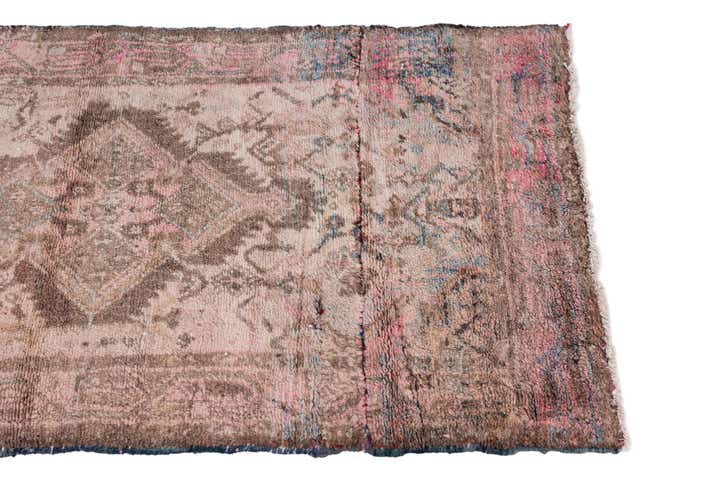 2' 4 x 4' 6 Hand Knotted Ultra Vintage Persian Wool Runner Rug