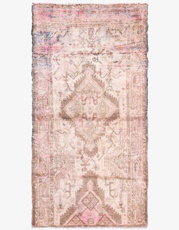 2' 4 x 4' 6 Hand Knotted Ultra Vintage Persian Wool Runner Rug