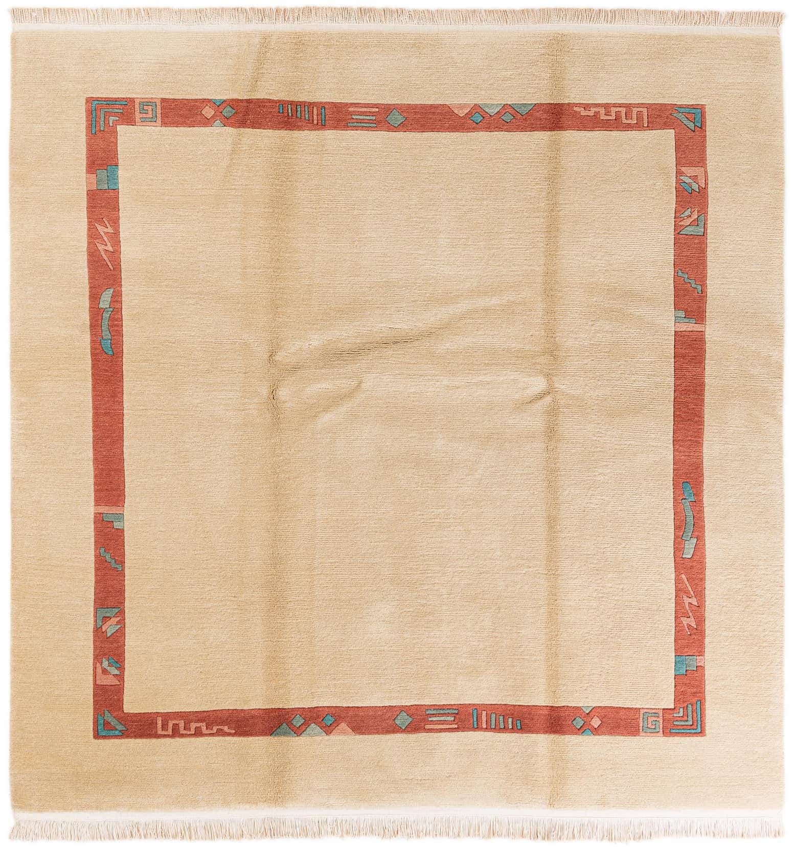 7' 2 x 7' 3 Hand Knotted Tibet Wool Square Rug