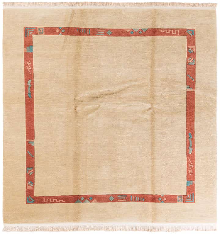 7' 2 x 7' 3 Hand Knotted Tibet Wool Square Rug