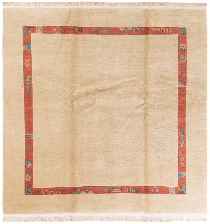 Detail image of 7' 2 x 7' 3 Hand Knotted Tibet Wool Square Rug