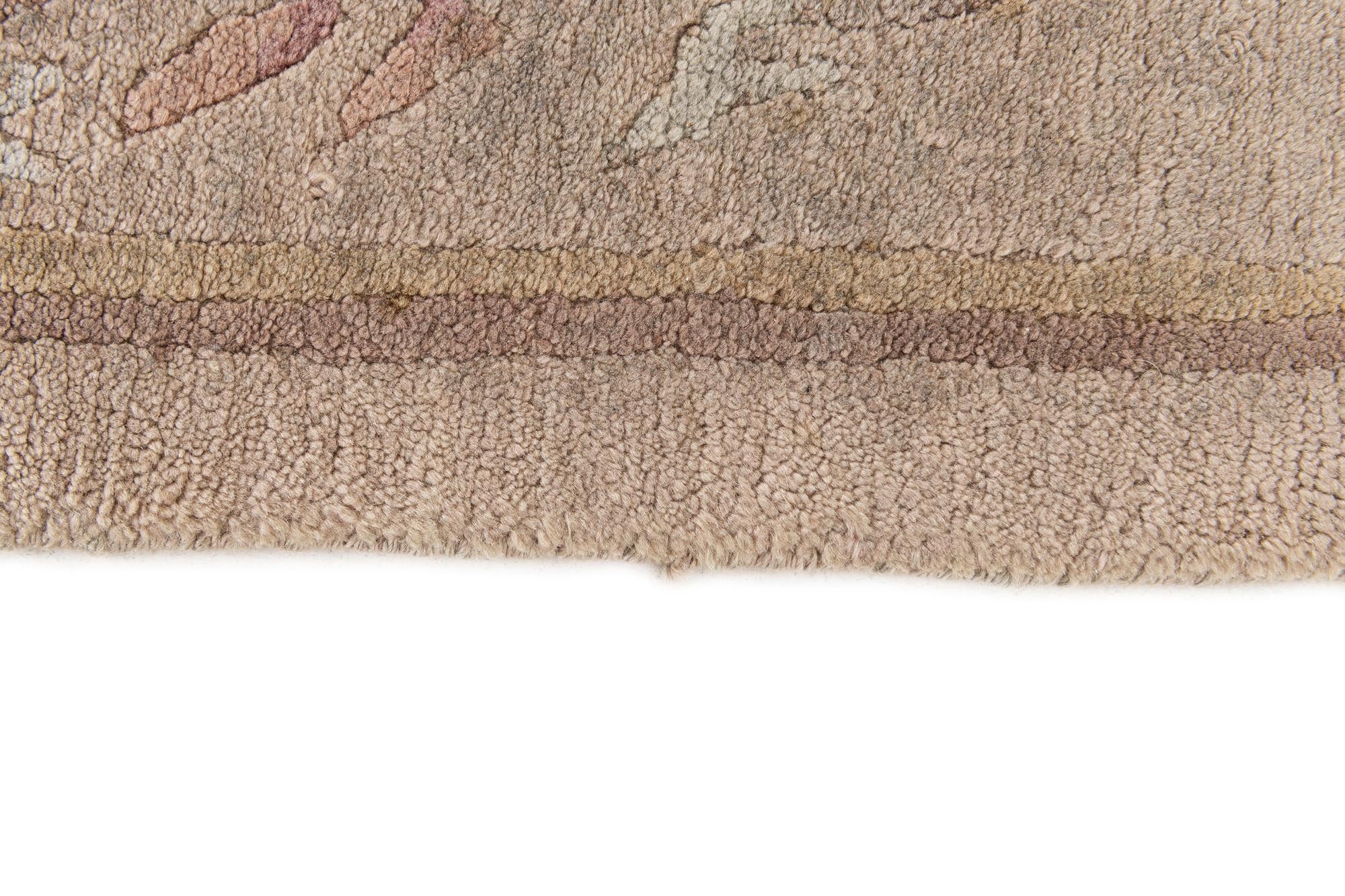 8' x 8' 5 Hand Knotted Tibet Wool Square Rug