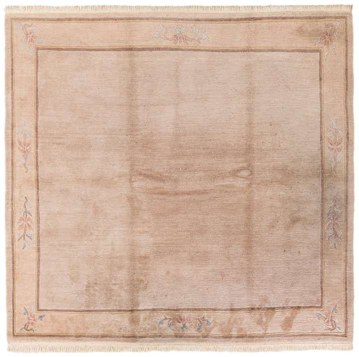 8' x 8' 5 Hand Knotted Tibet Wool Square Rug