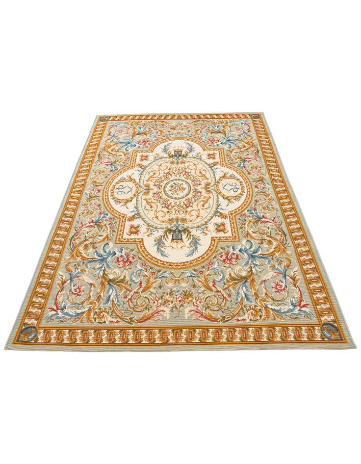 Detail image of 5' 2 x 7' 7  Washable Traditional Indoor / Outdoor Rug