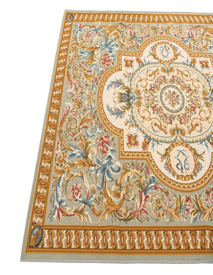 Detail image of 5' 2 x 7' 7  Washable Traditional Indoor / Outdoor Rug
