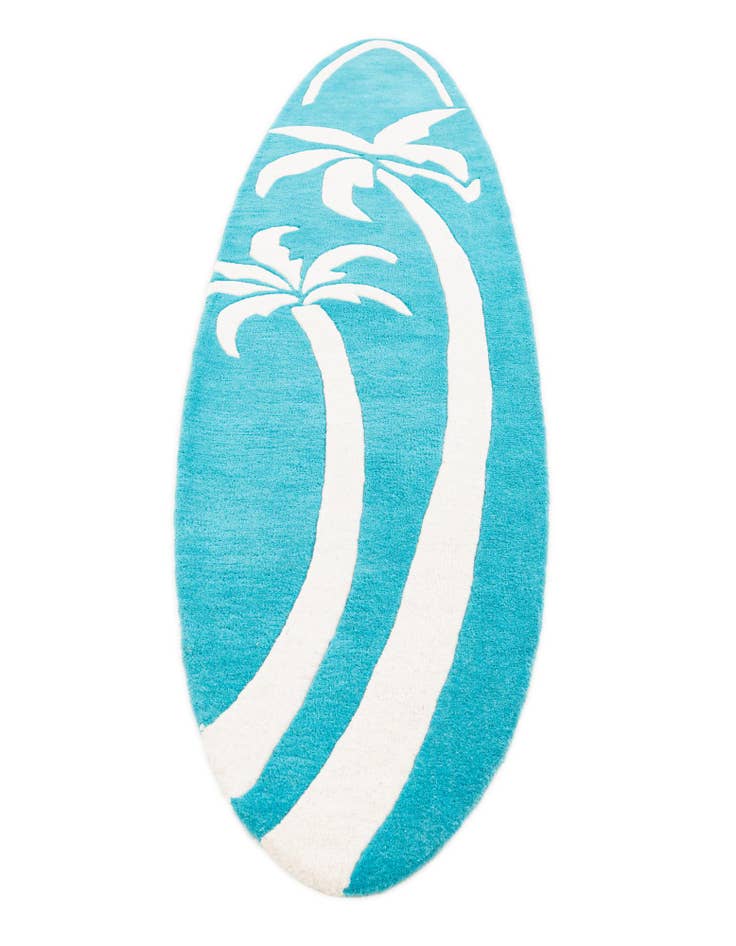 Detail image of 2' x 8' 9 SurfBoard Wool Freeform Rug