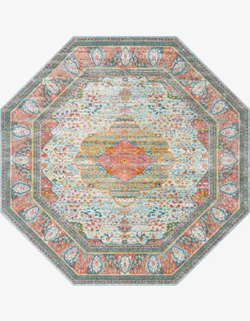 Light Blue Havana Octagon Rug