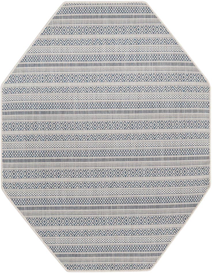 Detail image of 5' 3 x 5' 3 Easy-Clean Ribbon Indoor / Outdoor Octagon Rug