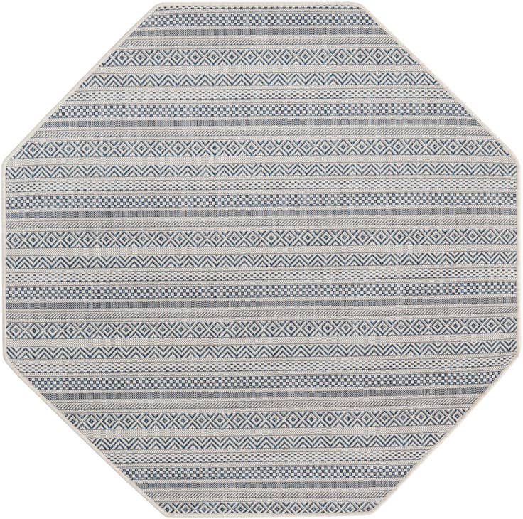 Detail image of 5' 3 x 5' 3 Easy-Clean Ribbon Indoor / Outdoor Octagon Rug