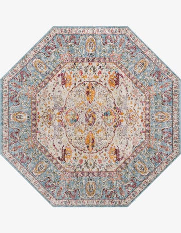 Light Blue Santiago Octagon Rug